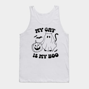 My Cat Is My Boo, Ghost Cat, Halloween Tank Top